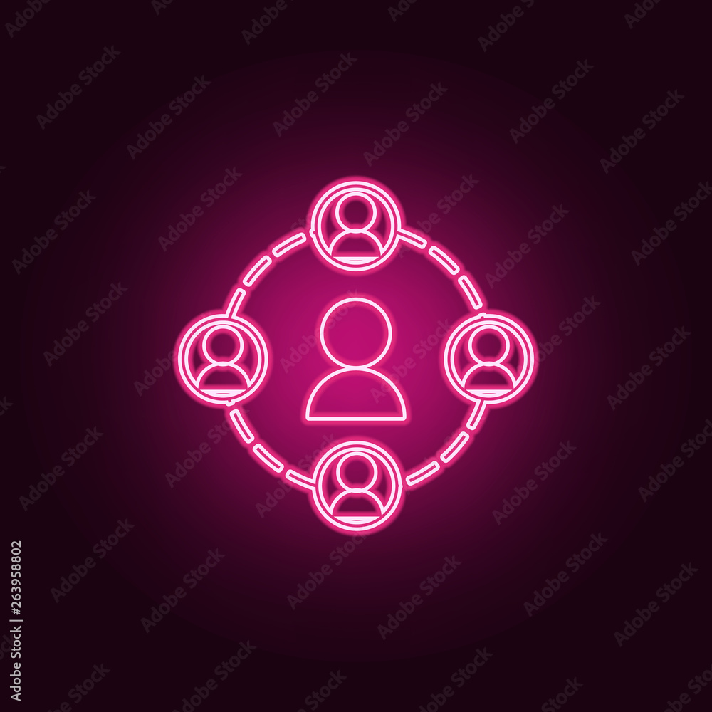 Poster people in a circle icon. elements of web in neon style icons. simple icon for websites, web design, 