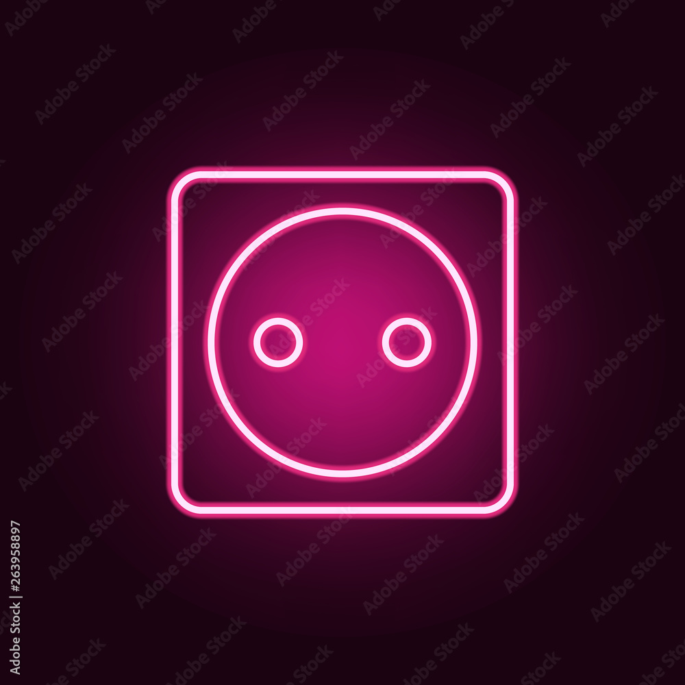 Poster electric outlet icon. elements of web in neon style icons. simple icon for websites, web design, mob