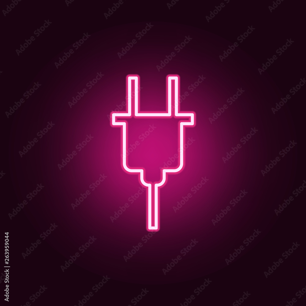 Poster electrical plug icon. elements of web in neon style icons. simple icon for websites, web design, mob