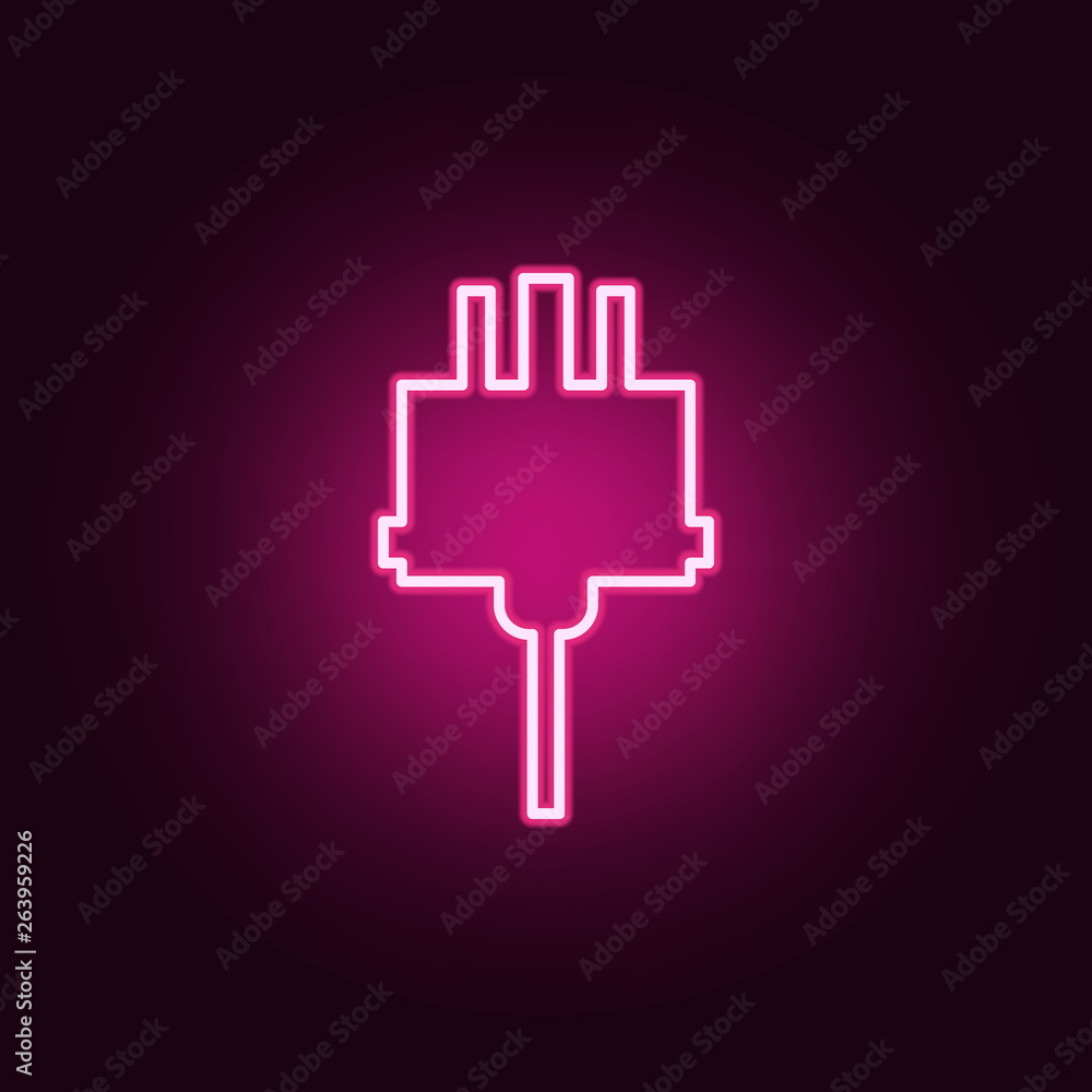 Poster electrical plug icon. elements of web in neon style icons. simple icon for websites, web design, mob