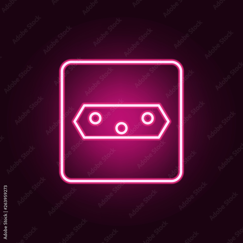 Poster electric outlet icon. elements of web in neon style icons. simple icon for websites, web design, mob