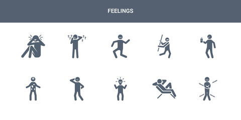 10 feelings vector icons such as chill human, cold human, comfortable human, confident confused contains content cool crappy crazy curious feelings icons