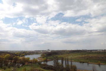 landscape with river and clouds