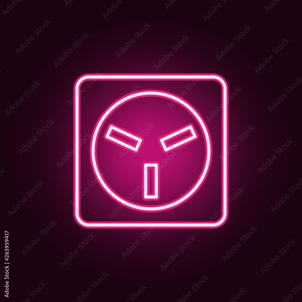 Poster electric outlet icon. elements of web in neon style icons. simple icon for websites, web design, mob
