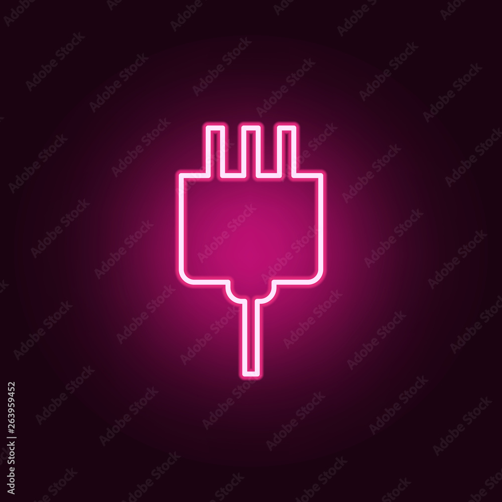 Poster electrical plug icon. elements of web in neon style icons. simple icon for websites, web design, mob