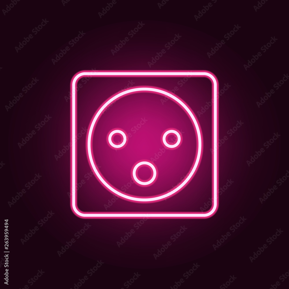 Poster electric outlet icon. elements of web in neon style icons. simple icon for websites, web design, mob