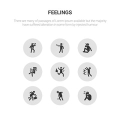 9 round vector icons such as overwhelmed human, pained human, pissed human, pissed off positive contains pretty proud pumped ready overwhelmed pained icon3_, gray feelings icons