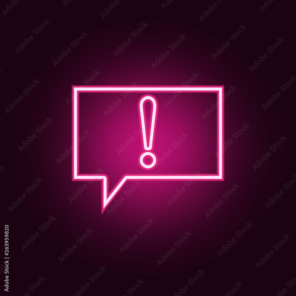 Poster bubble of communication exclamations icon. elements of web in neon style icons. simple icon for webs