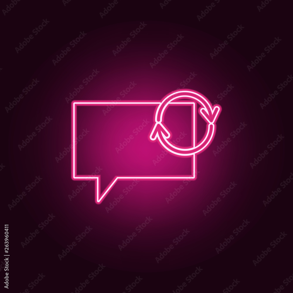 Poster bubbles communicating with the sign of the update icon. elements of web in neon style icons. simple 