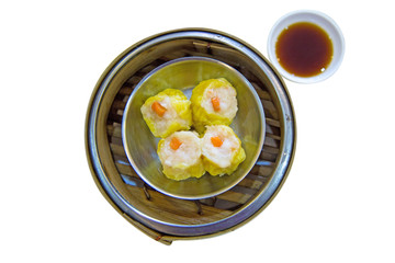 Chinese steamed shrimp dumpling, focus selective