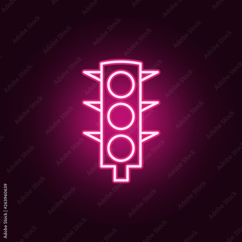 Poster traffic light icon. elements of web in neon style icons. simple icon for websites, web design, mobil