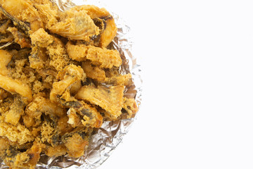 Crispy fish or Fried fish isolated on white background.Clipping path.