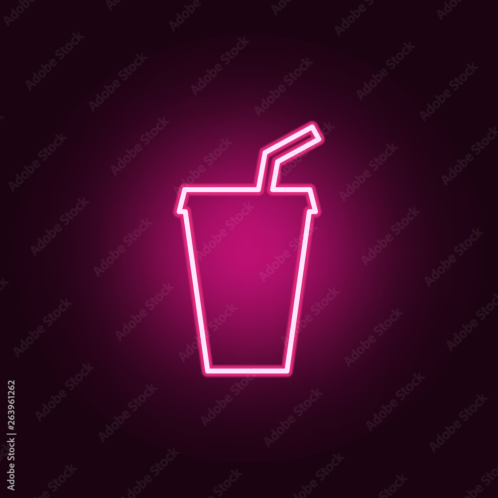 Poster juice in a glass icon. elements of web in neon style icons. simple icon for websites, web design, mo