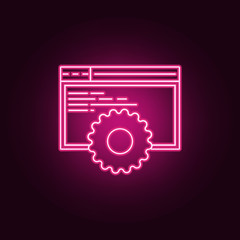 browsersite development icon. Elements of Web Development in neon style icons. Simple icon for websites, web design, mobile app, info graphics