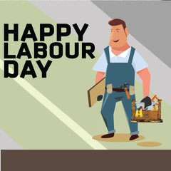 Happy Labor Day banner. Design template. Vector illustration - Vector