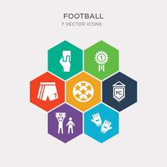 simple set of gloves, player substitution, pennant, soccer ball icons, contains such as icons football shorts, badge, card and more. 64x64 pixel perfect. infographics vector