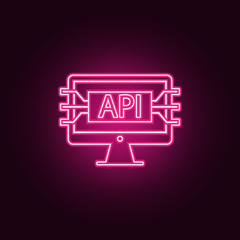 computer api interface icon. Elements of Web Development in neon style icons. Simple icon for websites, web design, mobile app, info graphics