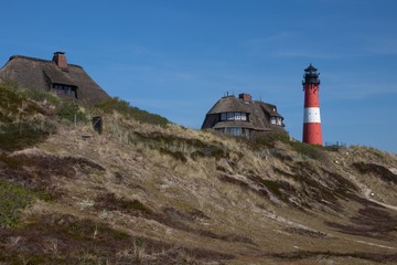 Fototapeta na wymiar Leuchtturm Hörnum Sylt Nordsee 