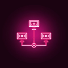 distributed database icon. Elements of Web Development in neon style icons. Simple icon for websites, web design, mobile app, info graphics