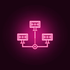 distributed database icon. Elements of Web Development in neon style icons. Simple icon for websites, web design, mobile app, info graphics