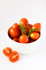cherry tomatoes in white plate
