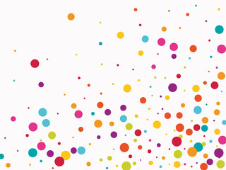 Celebrate color circle vector confetti background.