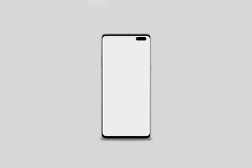 Smart Phone with blank screen isolated on white background.3D rendering.
