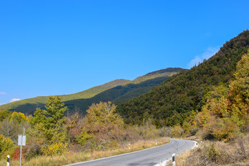 View over the surroundings hills and mountains during autumn, Macedonia