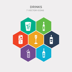 simple set of mind eraser drink, white russian drink, lime rickey drink, irish sour icons, contains such as icons flirtini, grain, boiling and more. 64x64 pixel perfect. infographics vector