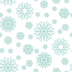 Seamless pattern with  snowflakes