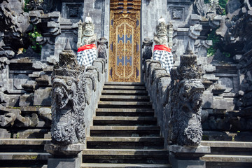 Detail from the Balinese Hindu temple Pura Goa Lawah in Indonesia