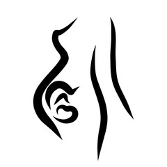 Obraz premium outlines of a pregnant woman with a baby inside