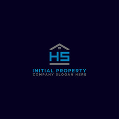 Logo template vector Design, property, real estate with the initials HS - Vector