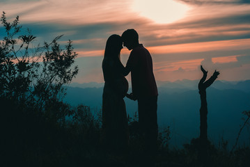 casal por do sol 