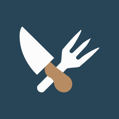 Color icon knife and fork