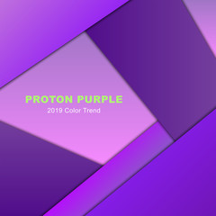 Geometric material design with realistic shadows. Proton purple background. Trendy color 2019