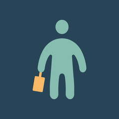 Color icon man with suitcase