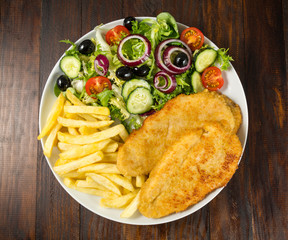 Filetes empanados de pollo