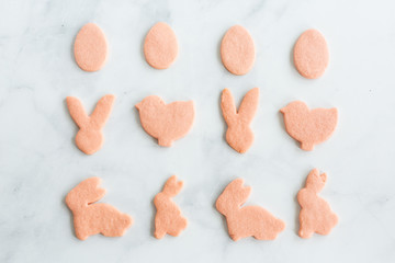 Unfrosted Pink Easter Sugar Cookies 