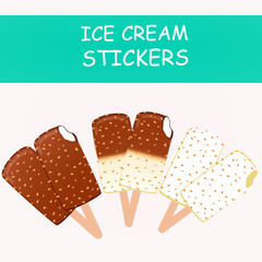 Collection of vector illustrations of ice cream. Hello summer, from the heat of salvation. Different types of ice cream.