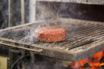 Beef or pork meat barbecue burgers for hamburger prepared grilled