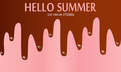 Collection of vector illustrations of ice cream. Hello summer, from the heat of salvation. Different types of ice cream.