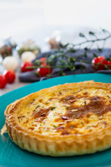 Quiche Lorraine with smoked bacon