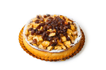 Apple pie isolated on white background