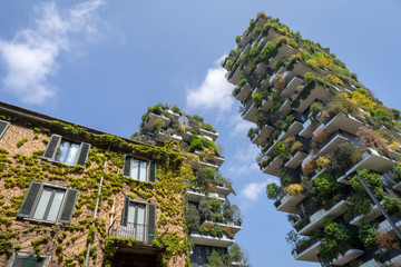Fototapeta premium Pionowy budynek leśny w Mediolanie we Włoszech