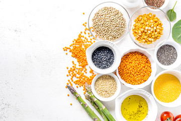 Healthy food concept with healthy ingredients