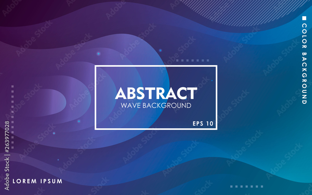 Poster dynamic wave background. modern blue gradient color wavy abstract shape composition. colorful fluid 
