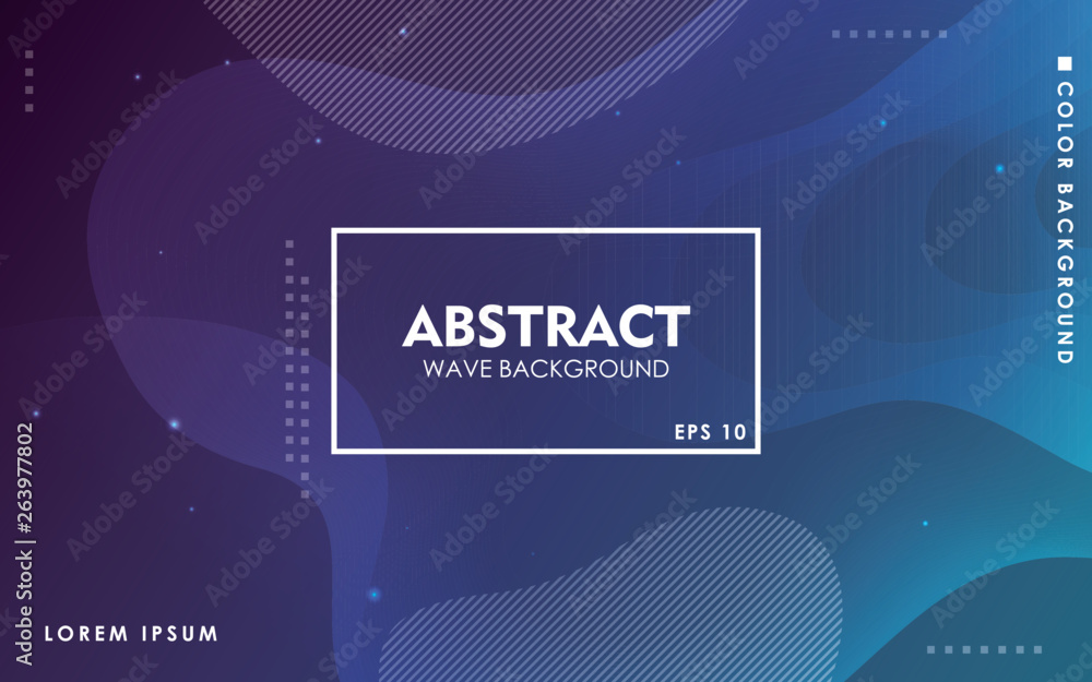 Poster dynamic wave background. modern blue gradient color wavy abstract shape composition. colorful fluid 