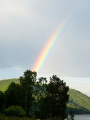 rainbow over baikal lake