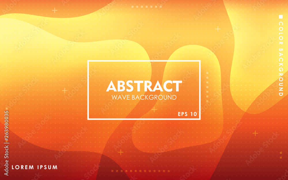 Poster orange liquid color background. dynamic textured geometric element design with dots decoration. mode